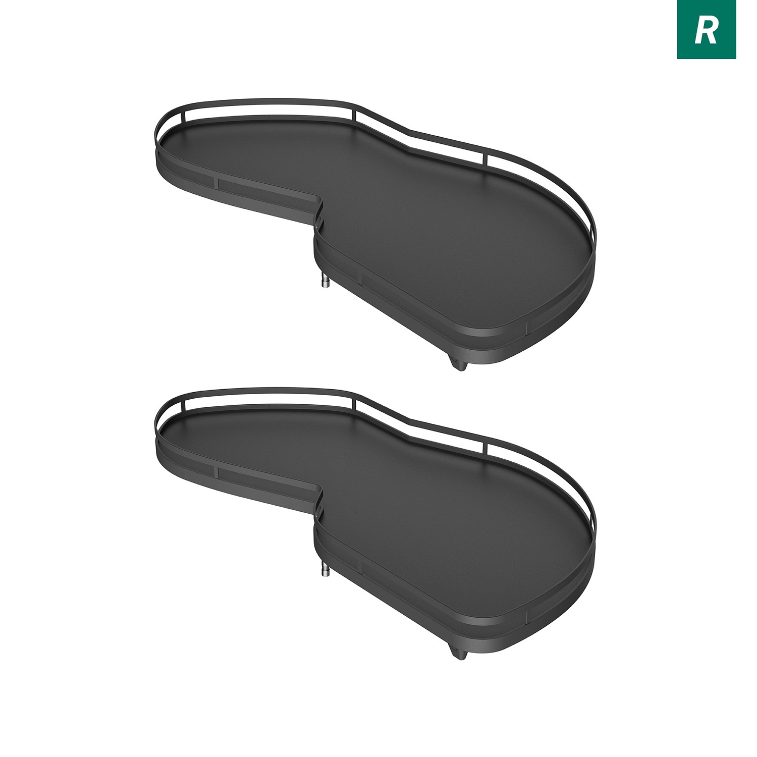 Комплект полок правый Леманс 450 мм Арена СТИЛЬ (2 полки + рычаги) АНТРАЦИТ